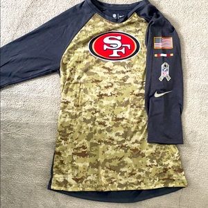 Womens S 49ers military 3/4 tshirt